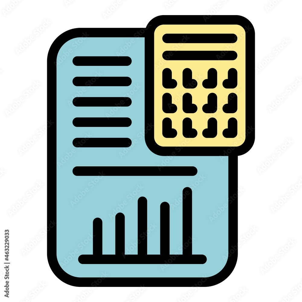 Poster blockchain calculator icon. outline blockchain calculator vector icon color flat isolated