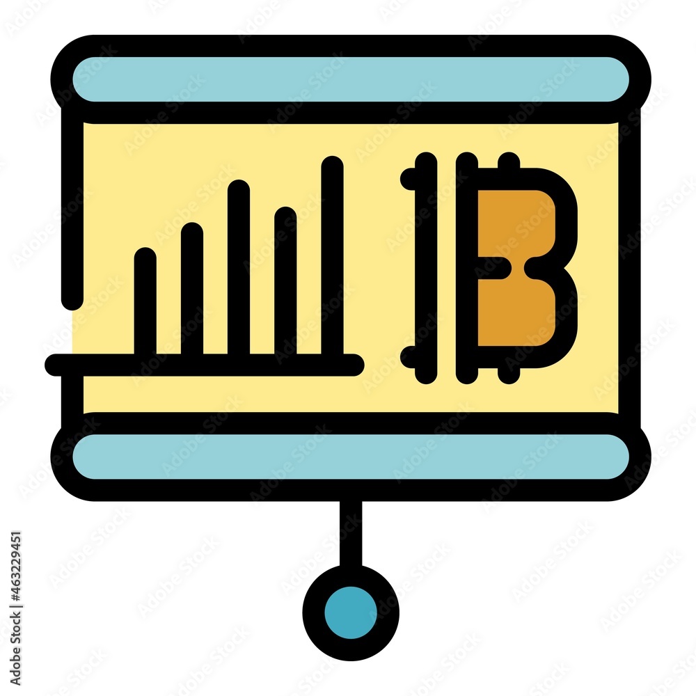 Poster blockchain banner icon. outline blockchain banner vector icon color flat isolated