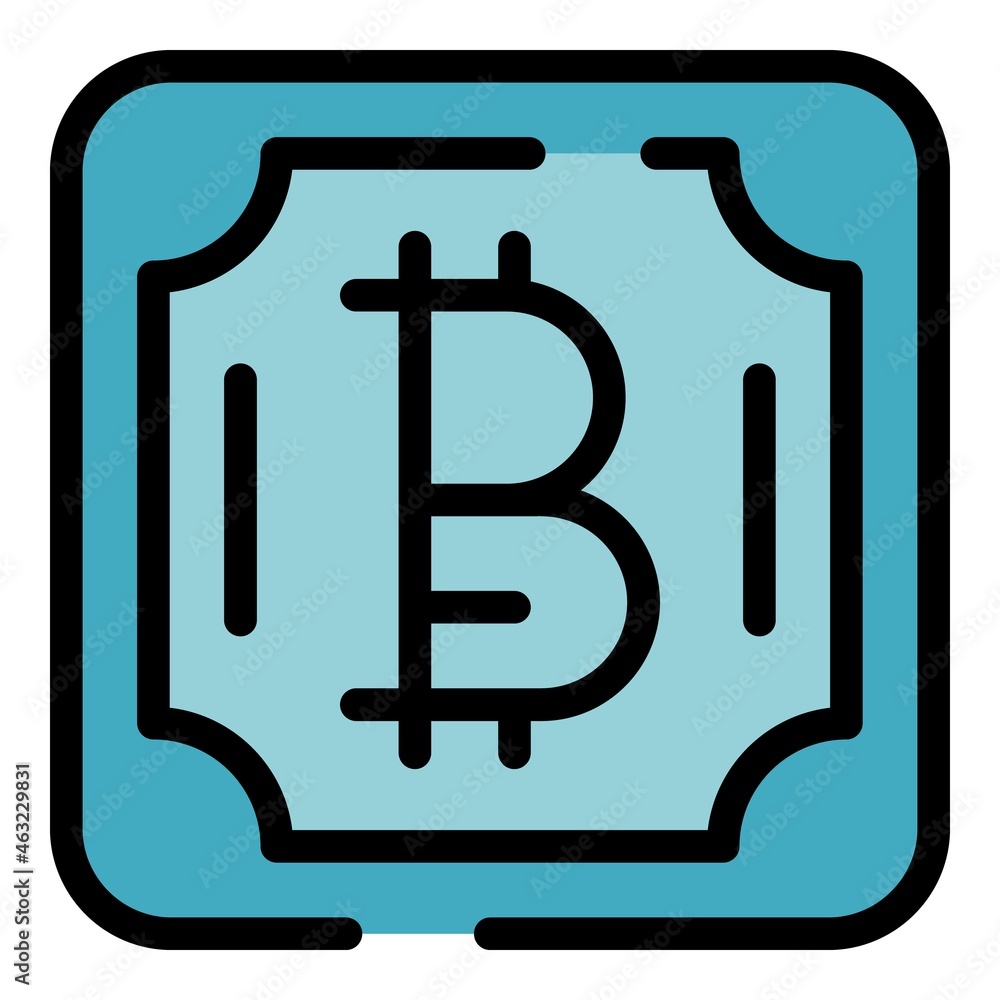 Poster blockchain square icon. outline blockchain square vector icon color flat isolated