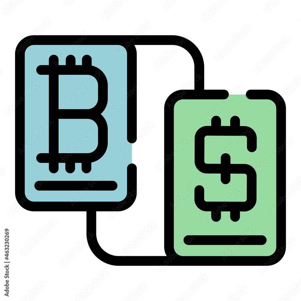 Poster bitcoin network icon. outline bitcoin network vector icon color flat isolated