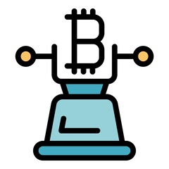 Bitcoin digital icon. Outline Bitcoin digital vector icon color flat isolated
