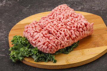 Raw pork minced meat for cooking
