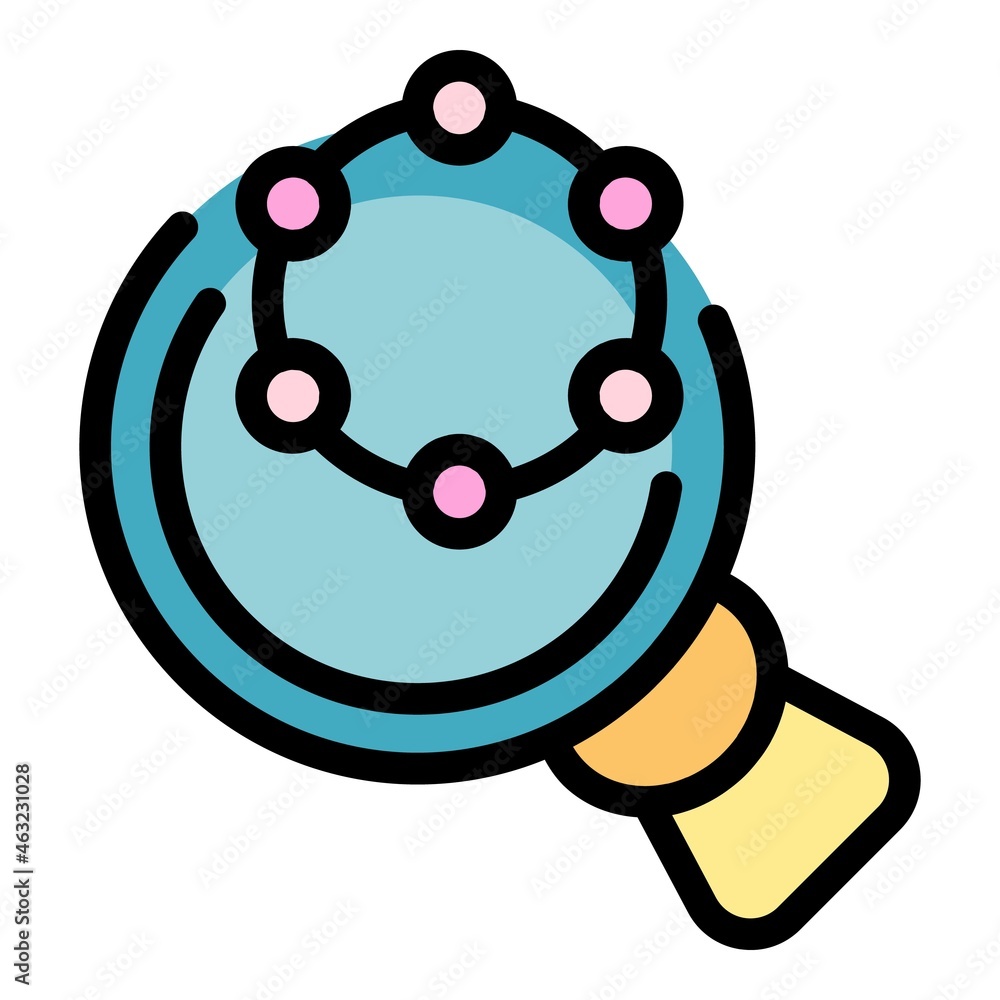 Aufkleber scientist magnifier icon. outline scientist magnifier vector icon color flat isolated