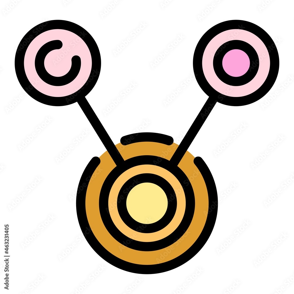 Poster scientist molecule icon. outline scientist molecule vector icon color flat isolated