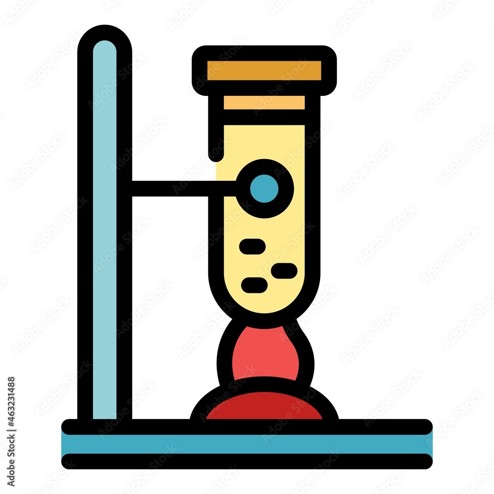 Poster scientist boiling test tube icon. outline scientist boiling test tube vector icon color flat isolate