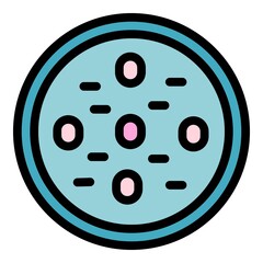 Scientist biology test icon. Outline Scientist biology test vector icon color flat isolated