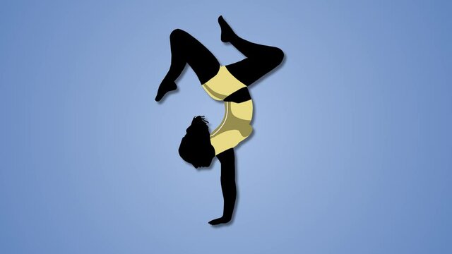 HEADSTAND HOLLOW BACK POSE PINCHA MAYURASANA YOGA video illustration