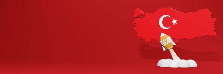 Bitcoin Cash cryptocurrency rising chart in Turkey for website content