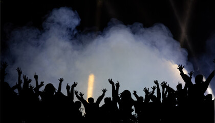 Fototapeta na wymiar Cheering cloud concert ambience 