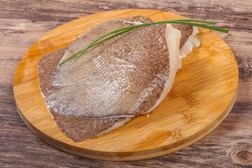 Raw stingray wings fillet for cooking