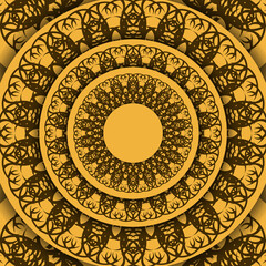 Baner yellow with greek brown pattern for design under your text