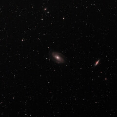 Bode´s Galaxy and The Cigar Galaxy in dark space