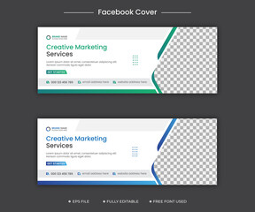 Digital marketing or creative marketing facebook cover and web banner vector design template, Digital marketing business social media cover post illustration