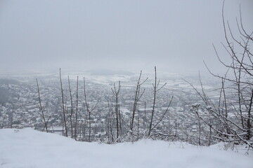 Snow covered landscape in winter
