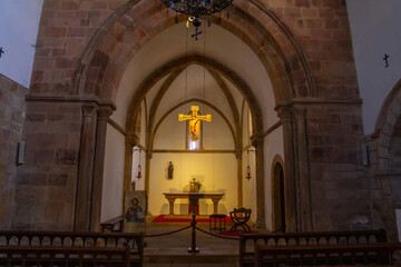 Fototapeta na wymiar Interior of the Church of Santa Maria de la Oliva. Villaviciosa. Asturias