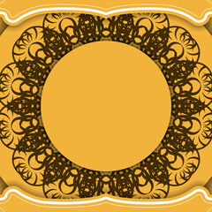 A yellow brochure with a luxurious brown ornament for your congratulations.