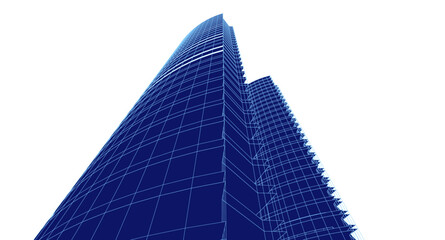 Plakat modern architecture digital 3d drawing vector illustration