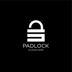 letter S logo and padlock. geometric vector combination of letter S and padlock