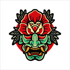 rose tattoo illustration vector design
