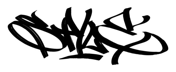 Black graffiti tag lettering marker ink paint