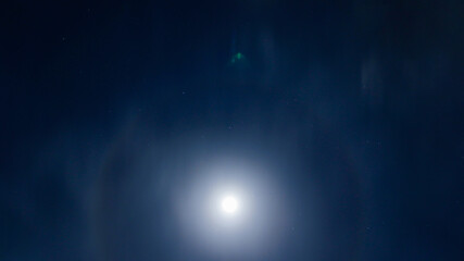 A lunar halo around the moon,