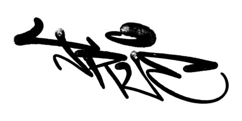 Vector illustration Black graffiti tag lettering aerosol can spray paint - obrazy, fototapety, plakaty