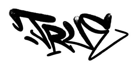 Vector illustration Black graffiti tag lettering aerosol can spray paint