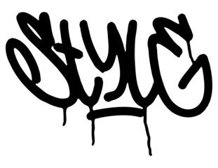 Black graffiti tag lettering ink drips marker ink paint