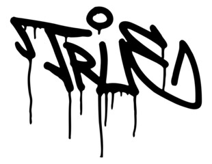 Black graffiti tag lettering ink drips marker ink paint