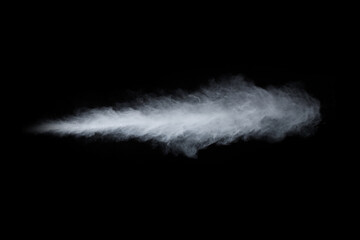 White powder explosion on black background. Colored cloud. Colorful dust explode. Paint Holi.