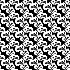 seamless pattern of text Bad person (Thai word)