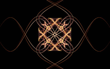 digital illustration abstract image generated from fractal fantastic flower with petals