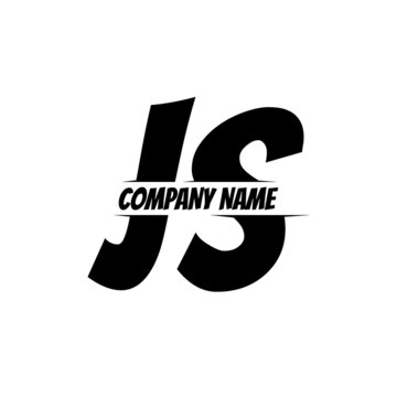 JS initial logo letter abstract cartoon style vector