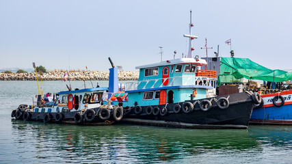 fishing boats in the port