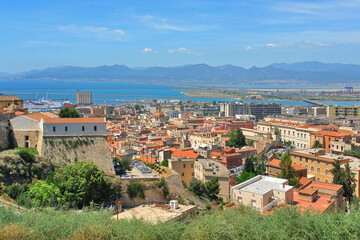 Fototapeta na wymiar Panorama of the capital of Sardinia - Cagliari 