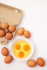 eggs on the white background