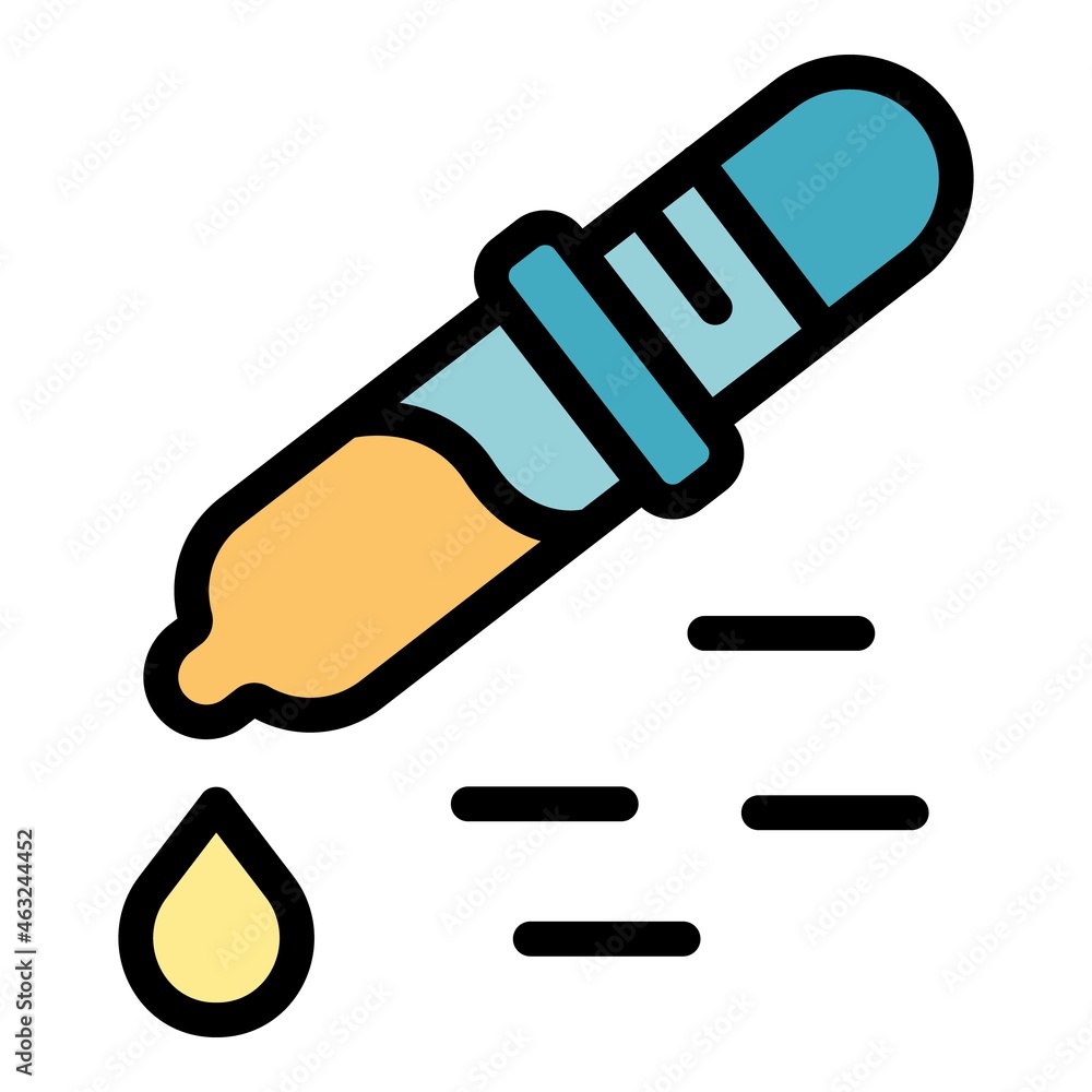 Poster analysis pipette icon. outline analysis pipette vector icon color flat isolated