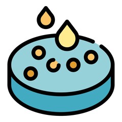 Analysis petri dish icon. Outline analysis petri dish vector icon color flat isolated