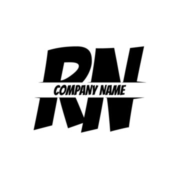 RN initial logo letter abstract cartoon style vector