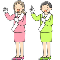 選挙演説をする女性候補者