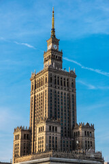 Fototapeta na wymiar Palace of Culture and Science or PKiN in Warsaw, Poland