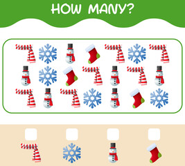 How many cartoon christmas. Counting game. Educational game for pre shool years kids and toddlers