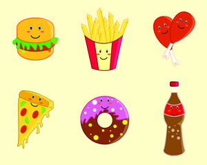 cute fast food icon 