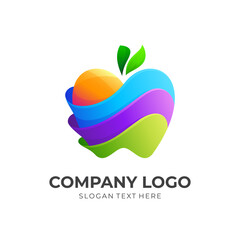 apple logo design concept, 3d modern style
