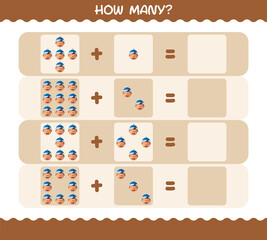 How many cartoon boys. Counting game. Educational game for pre shool years kids and toddlers