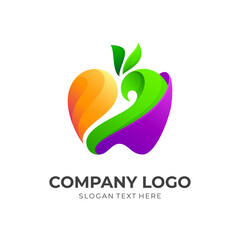 abstract apple logo design, 3d colorful style