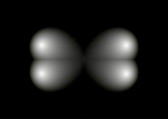 Abstract drawing of silver figures on a black background. 3d.