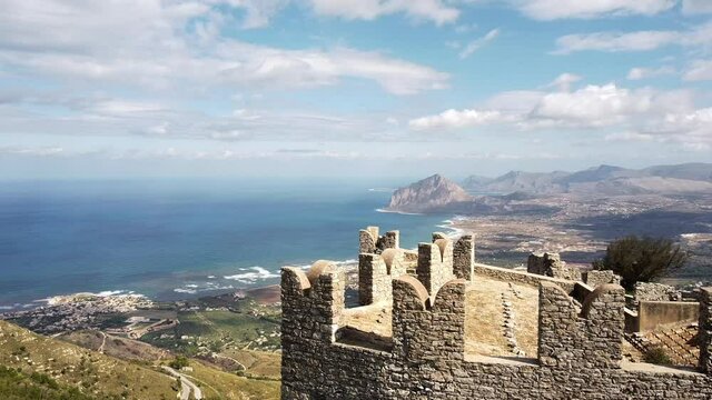 aerial shot of the castle of venus erice