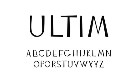 Alphabet, sans serif font. Capital letters.