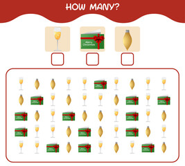 How many cartoon christmas. Counting game. Educational game for pre shool years kids and toddlers